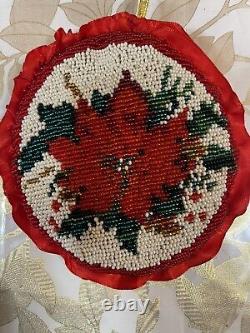 Hand Made Embroidery Bids Christmas Ornament(Two Sided) Set Of Two