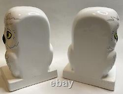 Harry Potter Hedwig White Snow Owl Bookend Set Of Two HTF Fab NY Warner Bros