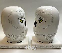 Harry Potter Hedwig White Snow Owl Bookend Set Of Two HTF Fab NY Warner Bros