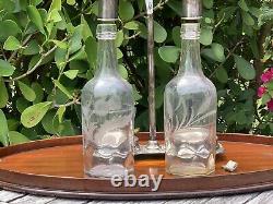 Hawkes Glass Two Bottle Tantalus Set