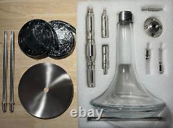 Heavy Duty Stainless Steel Hookah Shisha Complete Set, shared two hoses