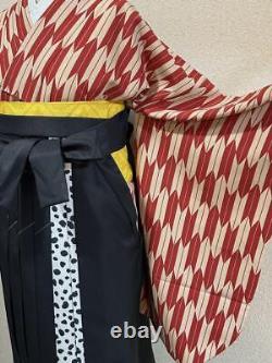 Japanese Kimono 3-Piece Hakama Set Two Shaku Sleeves Ceremony