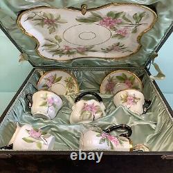 Japanese Porcelain Tea Set for Two in Case 9 Pieces