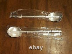 KOREAN PURE SILVER 99% Two Sujeo Chopstick & Spoon Sets 140 grams NOS EXC VTG