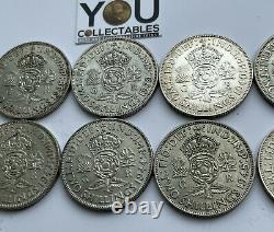 King George VI 1937-1946 Two Shilling/Florin Coin Collection Set Complete Run