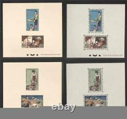 Laos 1957 Rice issues, two sets of COLLECTIVE DELUXE SHEETS, on card and paper