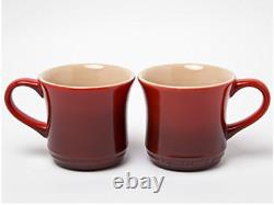 Le Creuset Tea Set Teapot & Two Mug Cup Set In Box Cherry Red New