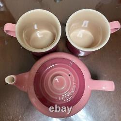 Le Creuset Teapot Set One Small Teapot and Two Mugs SS Rose Quartz Pink