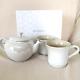 Le Creuset Teapot Set One Small Teapot And Two Mugs Ss White Luster With Box