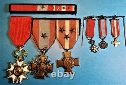 Legion Of Honor & Two Crosses With Miniatures Set Of Military Decorations