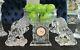 Lenox Crystal Seated Lion Set Of Two At Over 4 Lb. S Each And 8 Inches Tall