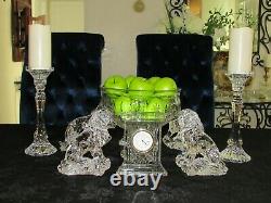 Lenox Crystal Seated Lion Set of Two at Over 4 lb. S Each and 8 inches Tall