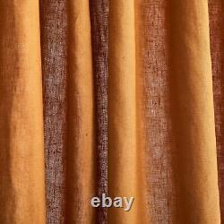 Linen curtain Cinnamon Color Living Room two panels Bedroom Curtain Set