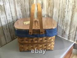 Longaberger Classic Hostess Two Pie Basket Set with Lid & Protector New Swings