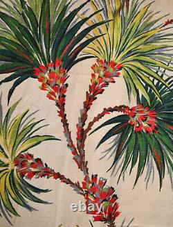 MID Century Tropical Exotica Barkcloth Drapery Curtains, Set Of 4/two Pairs