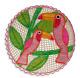 Mercedes Salazar Toucan Lover Placemat Natural Raffia 15 Pink 2pc Hand Made New