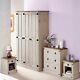 Mexican Solid Pine 3 / 4 Piece Bedroom Furniture Set Wardrobe Drawer Chest Table