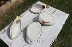 Mid-Century Set of Two Portuguese Majolica Earthenware Duck Tureens