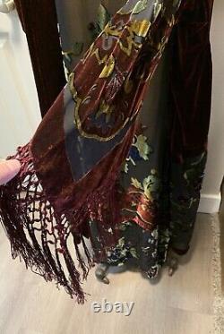 Mina Collection Burnout Velvet /sheer Two Piece Set Kimono Duster Art To Wear