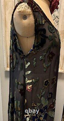 Mina Collection Burnout Velvet /sheer Two Piece Set Kimono Duster Art To Wear