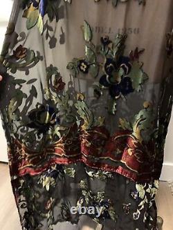 Mina Collection Burnout Velvet /sheer Two Piece Set Kimono Duster Art To Wear