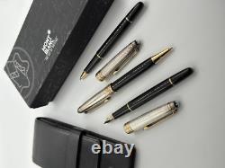 Montblanc Sterling Silver 925 Caps Triple Set of Two Ballpoint and Fountain Pens