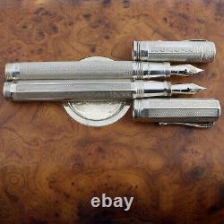 Montegrappa Two Roses York and Lancaster. 925 Sterling Silver FP Set (M) RARE