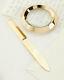 Nib $290 Two-piece Aerin Archer Magnifying Glass And Letter Opener Brass Set