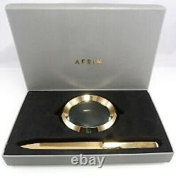 NIB $290 Two-Piece AERIN ARCHER MAGNIFYING GLASS AND LETTER OPENER BRASS SET