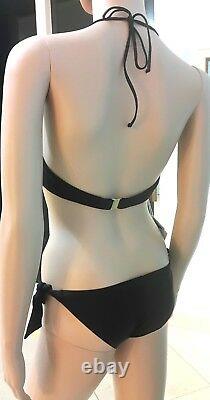 NWT $868 La Perla Bikini Swimsuit Black Gold Couture Collection Two Pieces Set