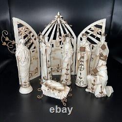 Nativity Set 10 Piece Including Two Candle Holders