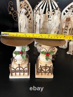 Nativity Set 10 Piece Including Two Candle Holders