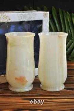 Natural Onyx Set Of Two Stone Glasses? 2515