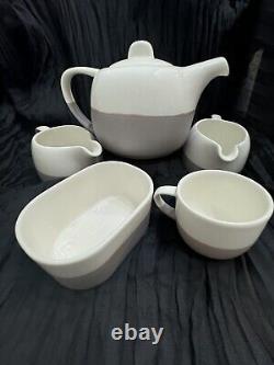 Oneida Hamptons Teapot Set Luzerne Gray White Beige Hard To Find