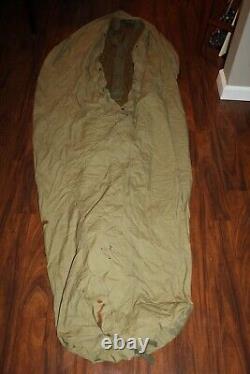 Original WW2 U. S. Army Soldiers Two-Piece OD Wool withCover Sleeping Bag Set 44' d