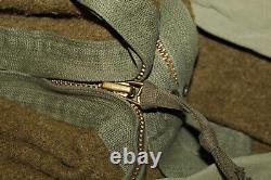 Original WW2 U. S. Army Soldiers Two-Piece OD Wool withCover Sleeping Bag Set 44' d