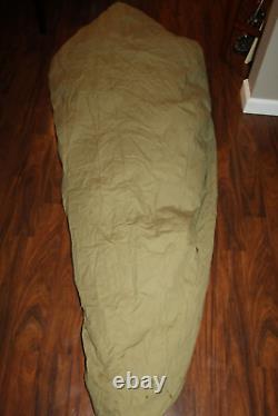 Original WW2 U. S. Army Soldiers Two-Piece OD Wool withCover Sleeping Bag Set 44' d