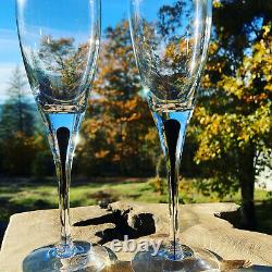 Orrefors crystal Fluted Champagne glasses intermezzo black Set Of Two