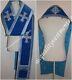Orthodox Bishop Vestment Omophors German Blue Velvet Set Of Two Silver Crosses