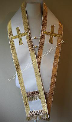 Orthodox Bishop's Omophors Set Of Two Small and Large White Gold