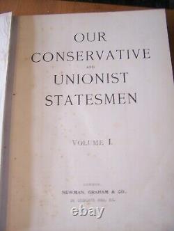 Our Conservative and Unionist Statesmen Two Volume Historical Set c. 1895