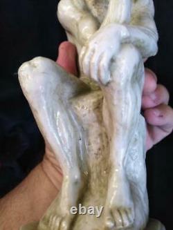 Pair of Two Nude Male Men Statue Figural Bookends Set of Two 2 The Thinker Man