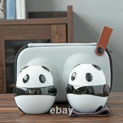 Panda Design Tea Cup 2pcs Set Portable Travel Table Decoration Ceramic Materials