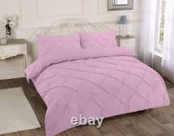 Pintuck Pleated Duvet Quilt Cover with Pillowcase, Luxury Bedding Set All UK