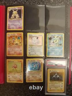 Pokemon Base Set Ex/Nm Charizard And Two PSA 8 Holos Near Complete (94/102)