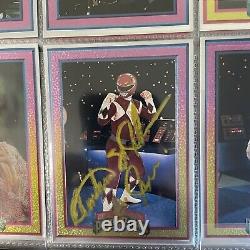 Power Rangers Series 1 Complete Trading Card Set With Binder And Two Signatures