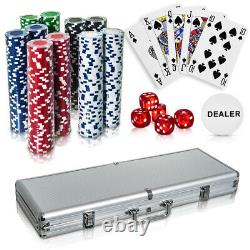 Professional 500pc Casino Card Poker Set With Case Play Deal Full Poker Deck