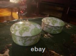 RARE Tiffany And Co. Japan Clinique Set Of Two Porcelain Trinket Boxes WithLids