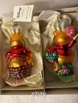 Radko/Disney 1999 Easter OrnamentsEASTER POOH99-DIS-17 Box set of two Pristine