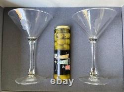 Rare Frank Sinatra Martini Glasses Set Of Two + Olives Tv Land Rat Pack Special